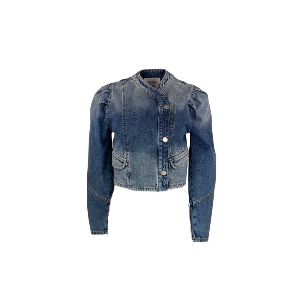 BASH Cropped 2 Tone Denim Jacket